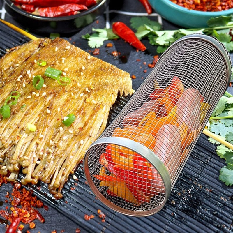 SmokeMaster Rotisserie Cylinder Grill Basket